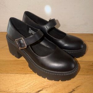 Black Mary Jane Platform Shoes